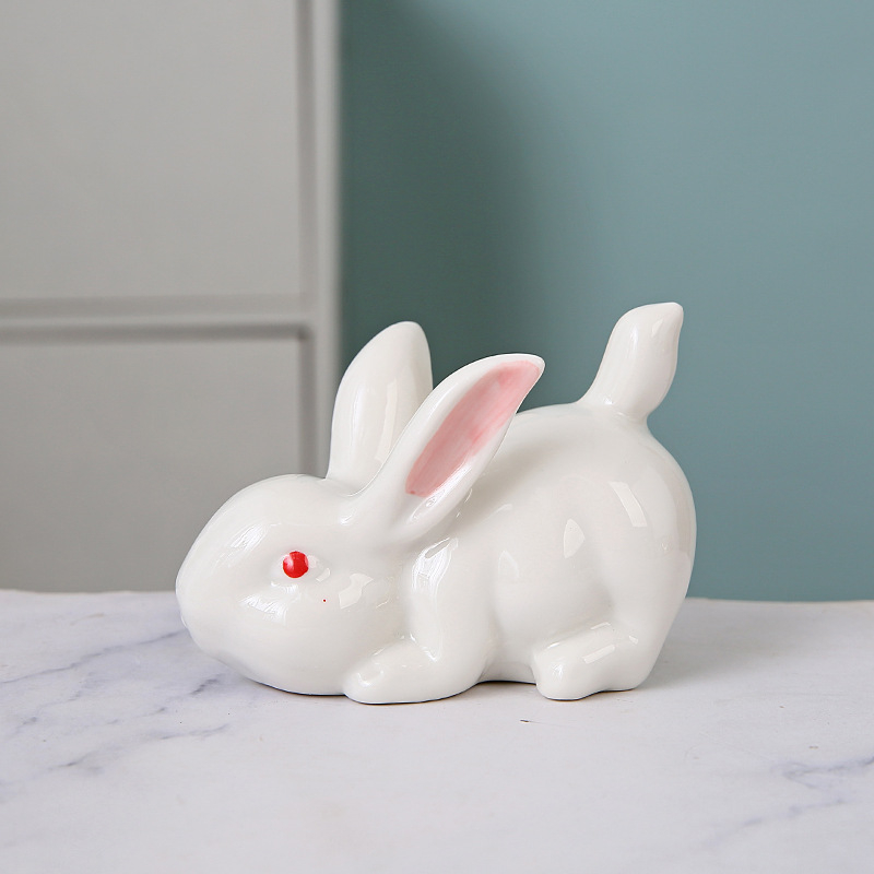 Keramički zeko ukras za čaj, tea pet, moderni minimalistički stil, poklon za putovanje, poslovni/promocijski poklon