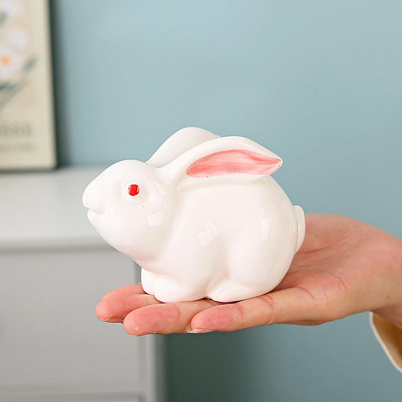 Keramički zeko ukras za čaj, tea pet, moderni minimalistički stil, poklon za putovanje, poslovni/promocijski poklon