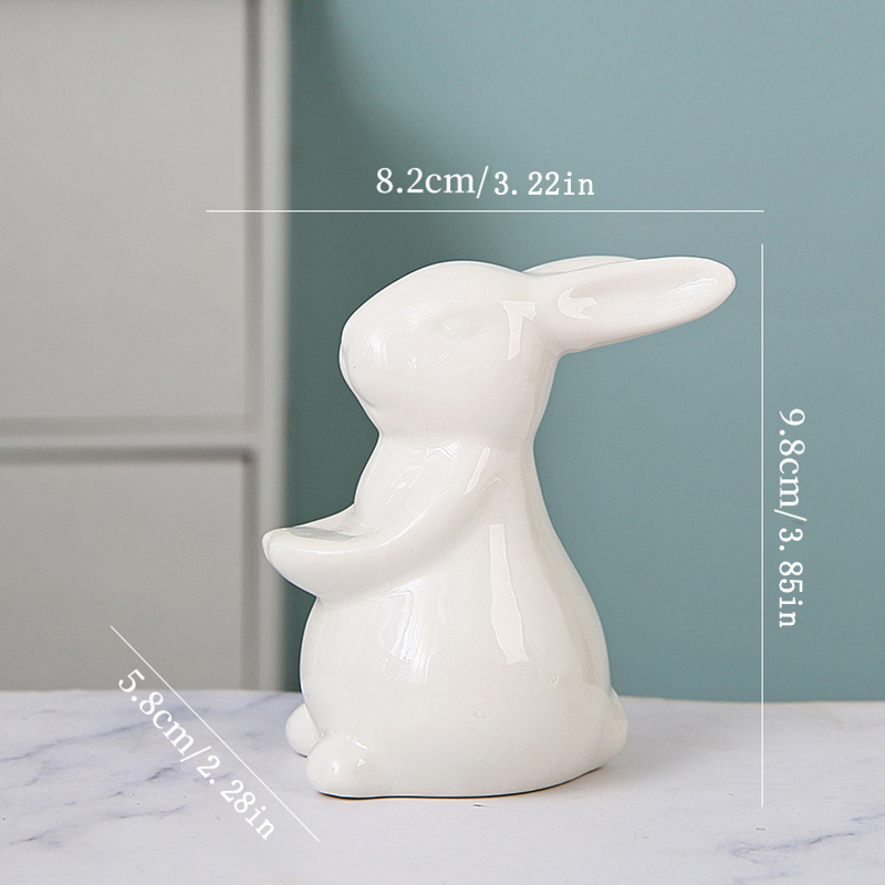 Keramički zeko ukras za čaj, tea pet, moderni minimalistički stil, poklon za putovanje, poslovni/promocijski poklon