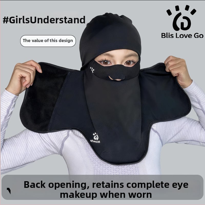 Slēpošanas sejas maska ar kapuci, neilons, flīsa oderējums, ātri žūst, sievietēm piemērota aizsargaprīkošana