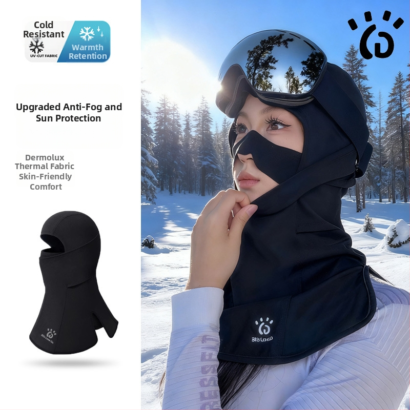 Slēpošanas sejas maska ar kapuci, neilons, flīsa oderējums, ātri žūst, sievietēm piemērota aizsargaprīkošana