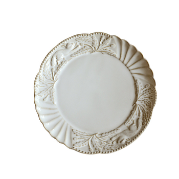 Porcelanski okrugli tanjur s cvjetnim uzorkom, podglazurna boja, skandinavski stil