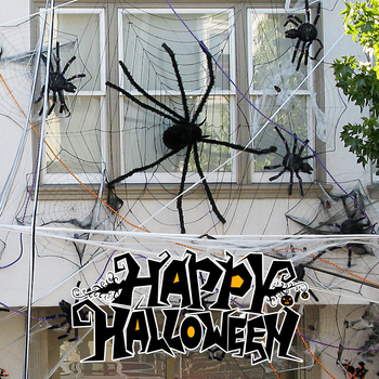 Halovēna pūkains Zirneklis – pakaramā dekora bāriem/KTV scenām, poliesters, festivāla stils