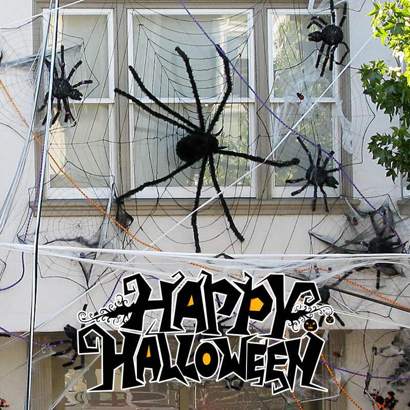 Halovēna pūkains Zirneklis – pakaramā dekora bāriem/KTV scenām, poliesters, festivāla stils