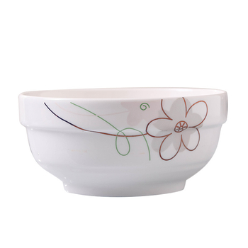 Keraminis stalo servizo rinkinys: ryžių dubenėliai, sriubos dubenėliai ir lėkštės; kaulinis porcelianas (>36% kaulo); gėlių raštas; dažyta glazūra; tinkamas mikrobangų krosnelėms.