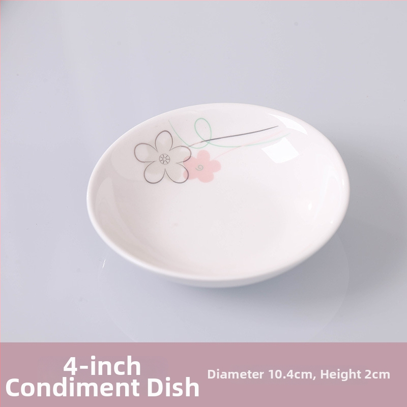 Keraminis stalo servizo rinkinys: ryžių dubenėliai, sriubos dubenėliai ir lėkštės; kaulinis porcelianas (>36% kaulo); gėlių raštas; dažyta glazūra; tinkamas mikrobangų krosnelėms.