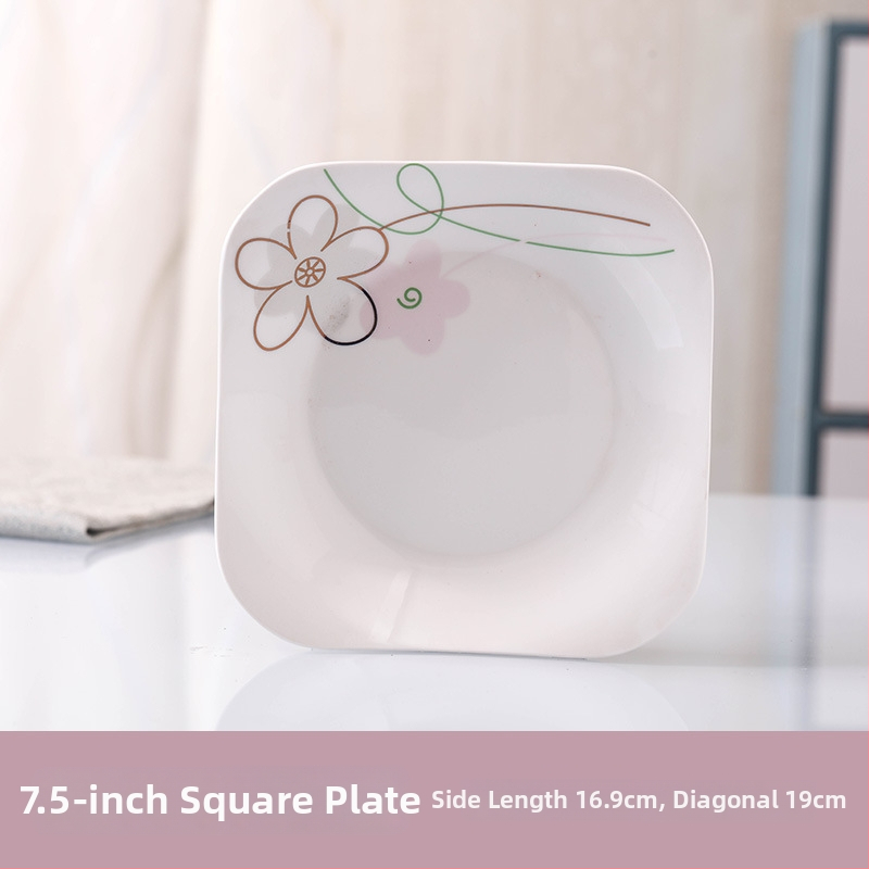 Keraminis stalo servizo rinkinys: ryžių dubenėliai, sriubos dubenėliai ir lėkštės; kaulinis porcelianas (>36% kaulo); gėlių raštas; dažyta glazūra; tinkamas mikrobangų krosnelėms.