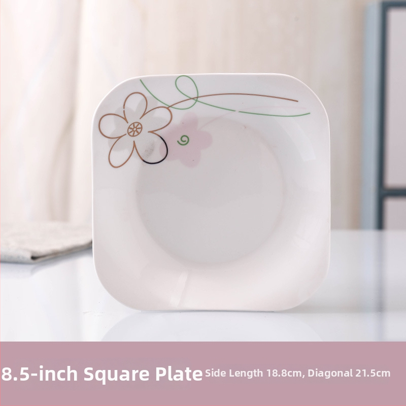 Keraminis stalo servizo rinkinys: ryžių dubenėliai, sriubos dubenėliai ir lėkštės; kaulinis porcelianas (>36% kaulo); gėlių raštas; dažyta glazūra; tinkamas mikrobangų krosnelėms.