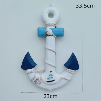 Koka enkura sienas dekors ar Vidusjūras stilu, rokdarbu kulons (Materiāls: koks; Kategorija: rokdarbu kulons; Stils: Vidusjūras; Forma: enkura)