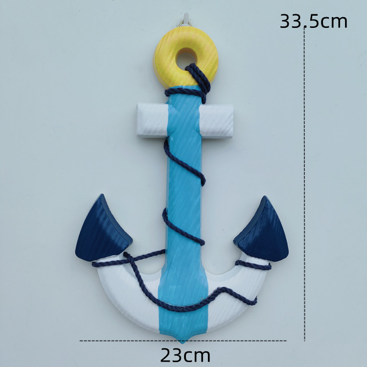 Koka enkura sienas dekors ar Vidusjūras stilu, rokdarbu kulons (Materiāls: koks; Kategorija: rokdarbu kulons; Stils: Vidusjūras; Forma: enkura)