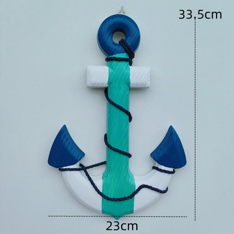 Koka enkura sienas dekors ar Vidusjūras stilu, rokdarbu kulons (Materiāls: koks; Kategorija: rokdarbu kulons; Stils: Vidusjūras; Forma: enkura)