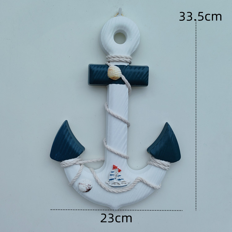 Koka enkura sienas dekors ar Vidusjūras stilu, rokdarbu kulons (Materiāls: koks; Kategorija: rokdarbu kulons; Stils: Vidusjūras; Forma: enkura)