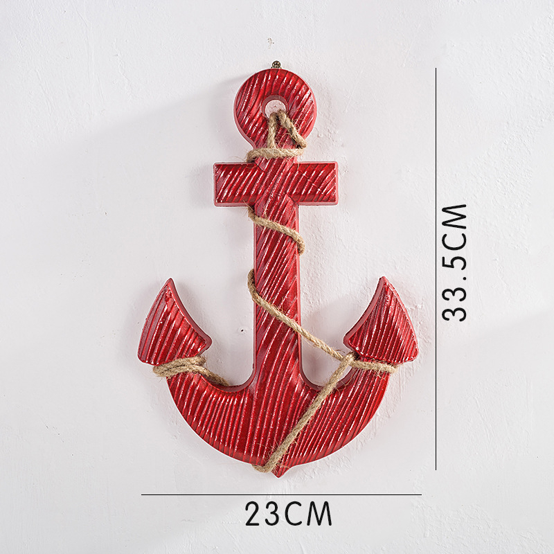 Koka enkura sienas dekors ar Vidusjūras stilu, rokdarbu kulons (Materiāls: koks; Kategorija: rokdarbu kulons; Stils: Vidusjūras; Forma: enkura)