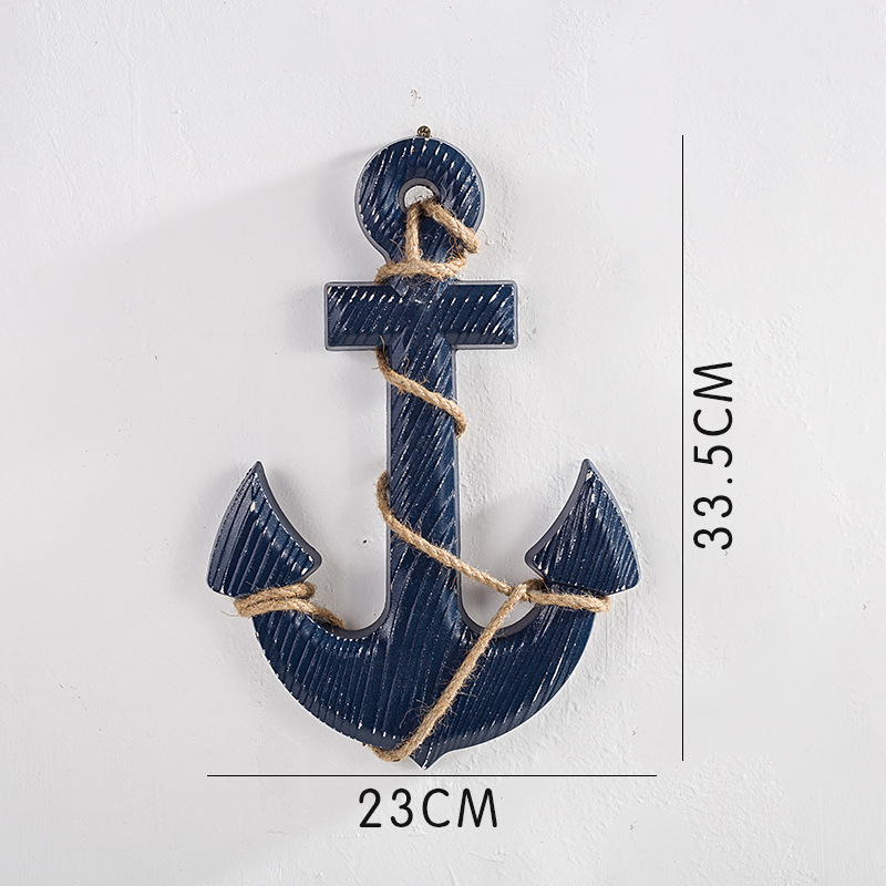 Koka enkura sienas dekors ar Vidusjūras stilu, rokdarbu kulons (Materiāls: koks; Kategorija: rokdarbu kulons; Stils: Vidusjūras; Forma: enkura)