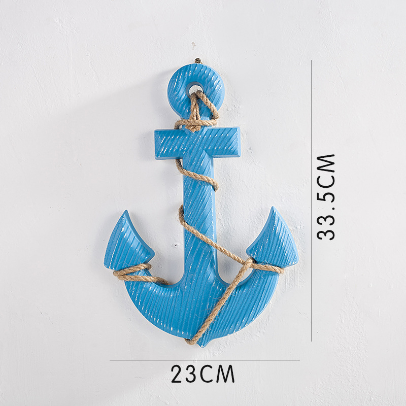 Koka enkura sienas dekors ar Vidusjūras stilu, rokdarbu kulons (Materiāls: koks; Kategorija: rokdarbu kulons; Stils: Vidusjūras; Forma: enkura)