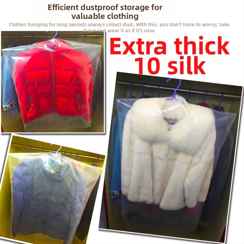 Κάλυμμα ρούχων κατά της σκόνης – διαφανές, μιας χρήσης, ενισχυμένο, με δυνατότητα κρεμάσματος για οικιακή χρήση