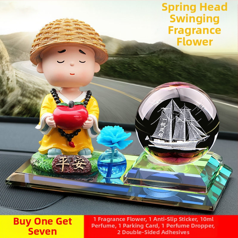 Automašīnas iekšējā dekora ar saules enerģiju darbināmo kustīgu ziedu aromterapijai, metāla konstrukcija, piemērots biznesa dāvanām