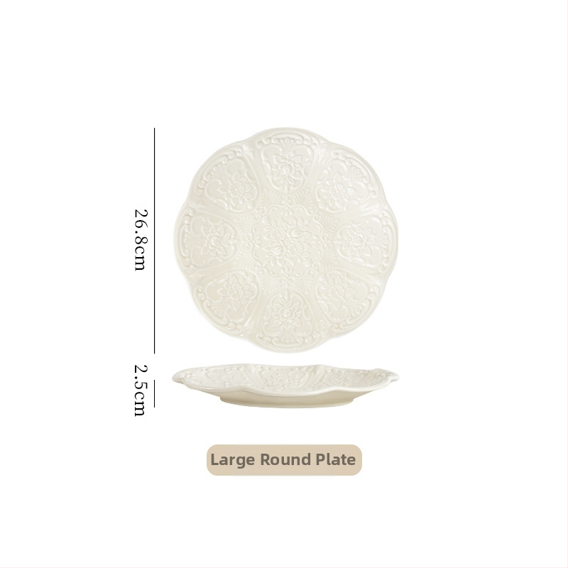 Σετ φλυτζάνι καφέ με πιατάκι σε ευρωπαϊκό ανάγλυφο κεραμικό, ρετρό στυλ αυλής, κατάλληλο για οικία, μπαρ, καφέ και τεϊοπωλείο, με δυνατότητα προσαρμογής.