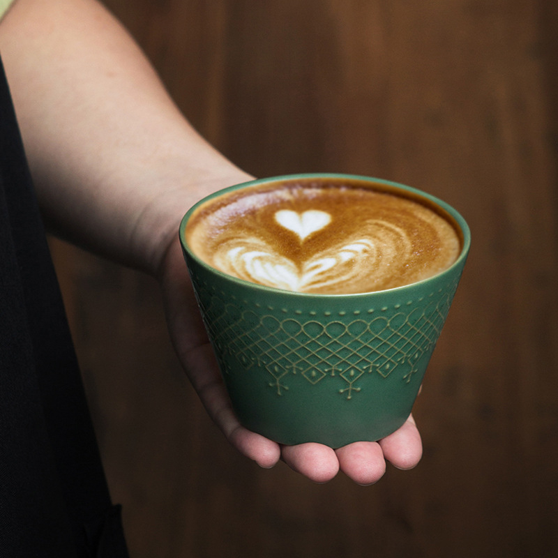 HALFCHEN κύπελλο καφέ από κεραμικό σε ιαπωνικό στιλ, ρετρό σχεδίαση, 220 ml, εκτύπωση λογοτύπου