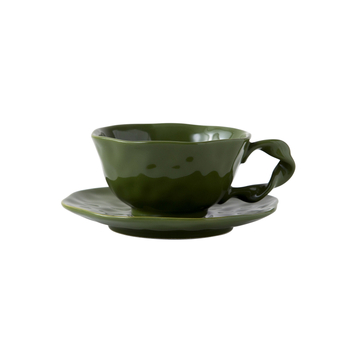 Κούπα καφέ - Ακανόνιστος κεραμικός σχεδιασμός, μοντέρνο και απλό στυλ, Εκτυπωμένο λογότυπο, 0,38 kg