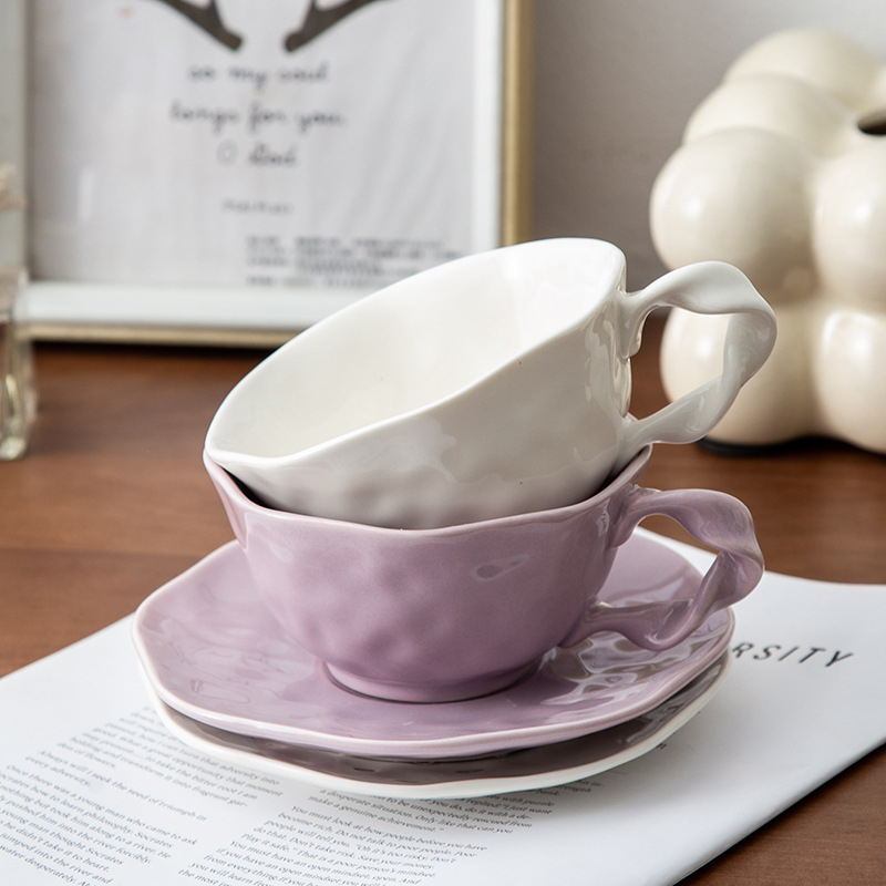 Κούπα καφέ - Ακανόνιστος κεραμικός σχεδιασμός, μοντέρνο και απλό στυλ, Εκτυπωμένο λογότυπο, 0,38 kg