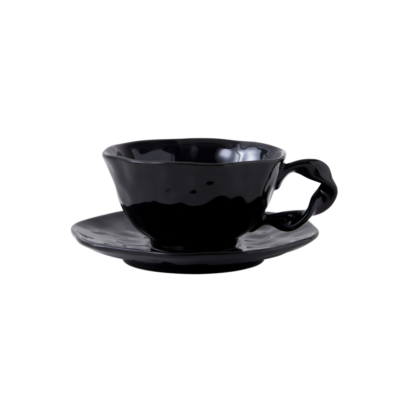 Κούπα καφέ - Ακανόνιστος κεραμικός σχεδιασμός, μοντέρνο και απλό στυλ, Εκτυπωμένο λογότυπο, 0,38 kg