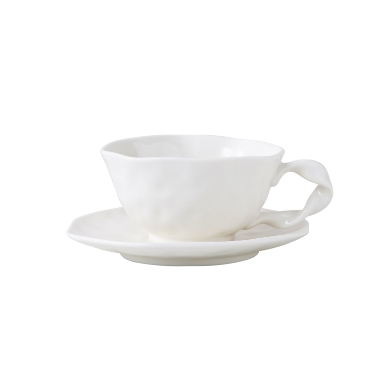 Κούπα καφέ - Ακανόνιστος κεραμικός σχεδιασμός, μοντέρνο και απλό στυλ, Εκτυπωμένο λογότυπο, 0,38 kg