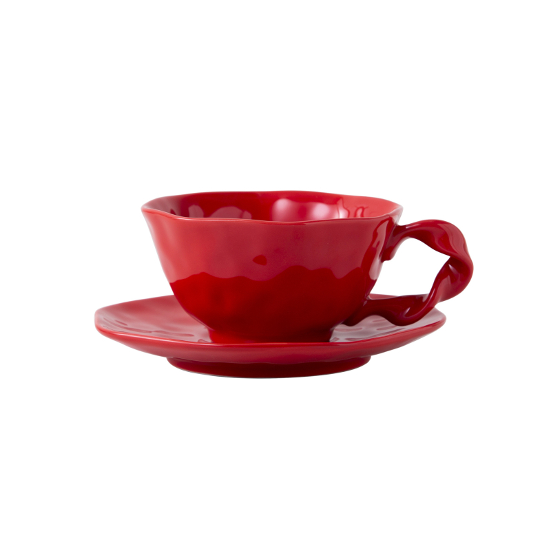 Κούπα καφέ - Ακανόνιστος κεραμικός σχεδιασμός, μοντέρνο και απλό στυλ, Εκτυπωμένο λογότυπο, 0,38 kg