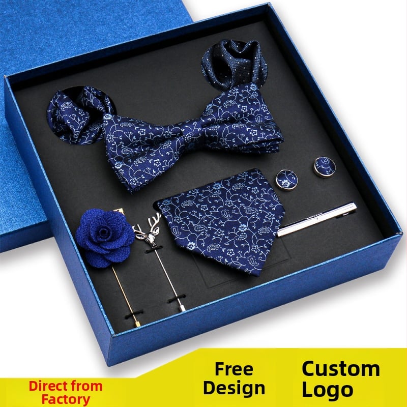 Σετ 8 τεμαχίων για άνδρες: γραβάτα, παπιγιόν, μαντήλι τσέπης, λουλούδι για πέτο; ζακάρ πολυεστέρας, στυλ βέλους, unisex.