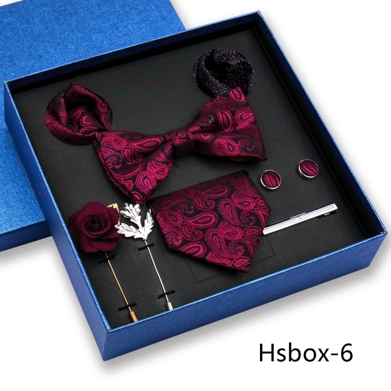 Σετ 8 τεμαχίων για άνδρες: γραβάτα, παπιγιόν, μαντήλι τσέπης, λουλούδι για πέτο; ζακάρ πολυεστέρας, στυλ βέλους, unisex.