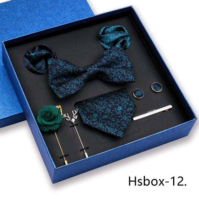 Σετ 8 τεμαχίων για άνδρες: γραβάτα, παπιγιόν, μαντήλι τσέπης, λουλούδι για πέτο; ζακάρ πολυεστέρας, στυλ βέλους, unisex.