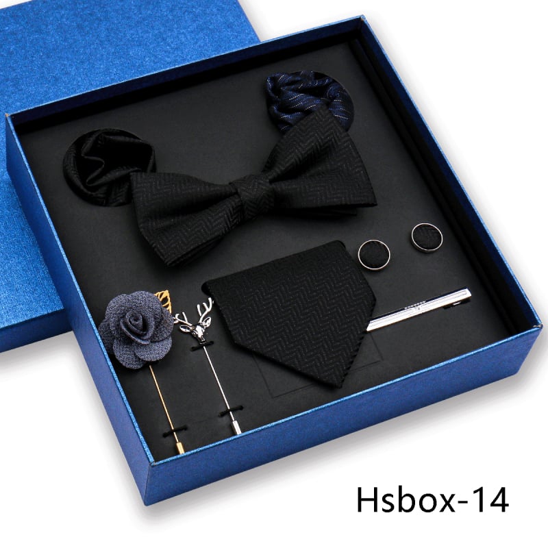 Σετ 8 τεμαχίων για άνδρες: γραβάτα, παπιγιόν, μαντήλι τσέπης, λουλούδι για πέτο; ζακάρ πολυεστέρας, στυλ βέλους, unisex.