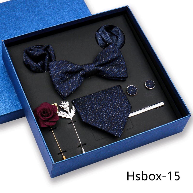 Σετ 8 τεμαχίων για άνδρες: γραβάτα, παπιγιόν, μαντήλι τσέπης, λουλούδι για πέτο; ζακάρ πολυεστέρας, στυλ βέλους, unisex.