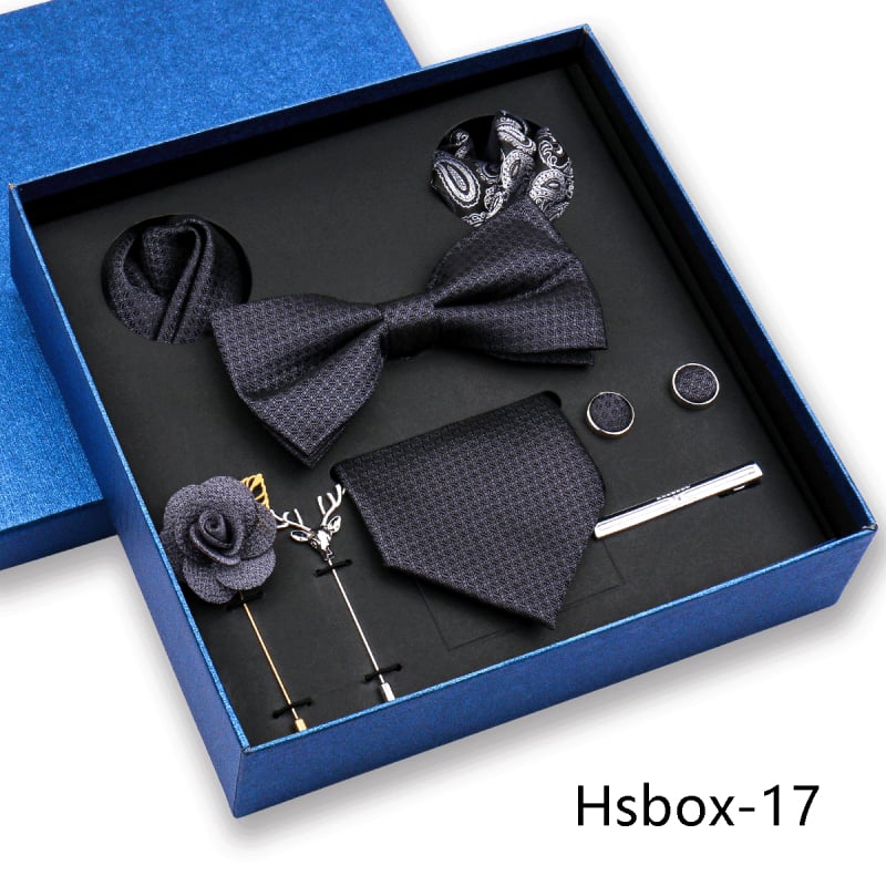 Σετ 8 τεμαχίων για άνδρες: γραβάτα, παπιγιόν, μαντήλι τσέπης, λουλούδι για πέτο; ζακάρ πολυεστέρας, στυλ βέλους, unisex.