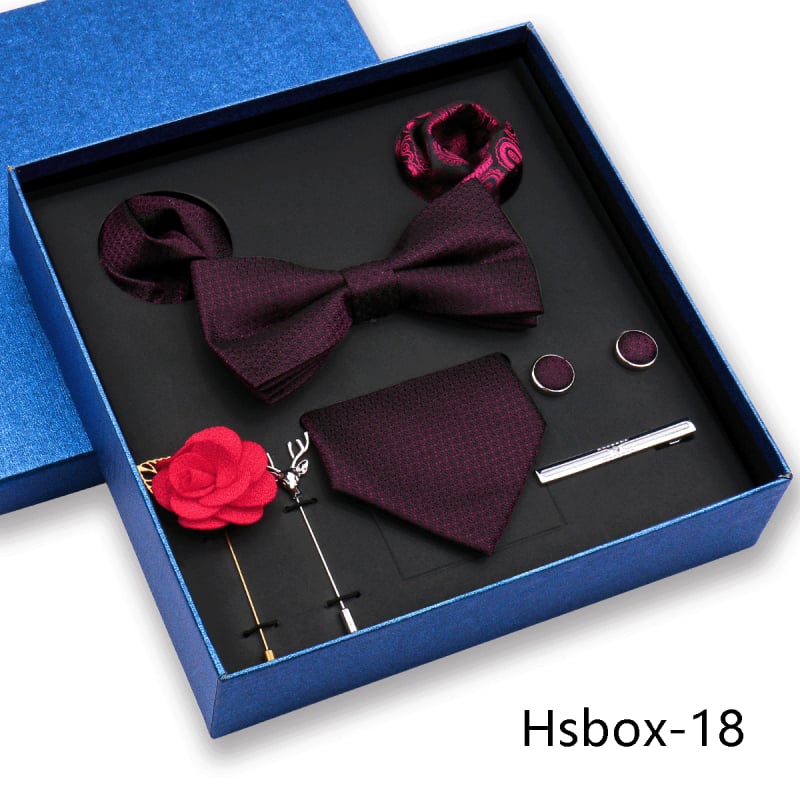 Σετ 8 τεμαχίων για άνδρες: γραβάτα, παπιγιόν, μαντήλι τσέπης, λουλούδι για πέτο; ζακάρ πολυεστέρας, στυλ βέλους, unisex.