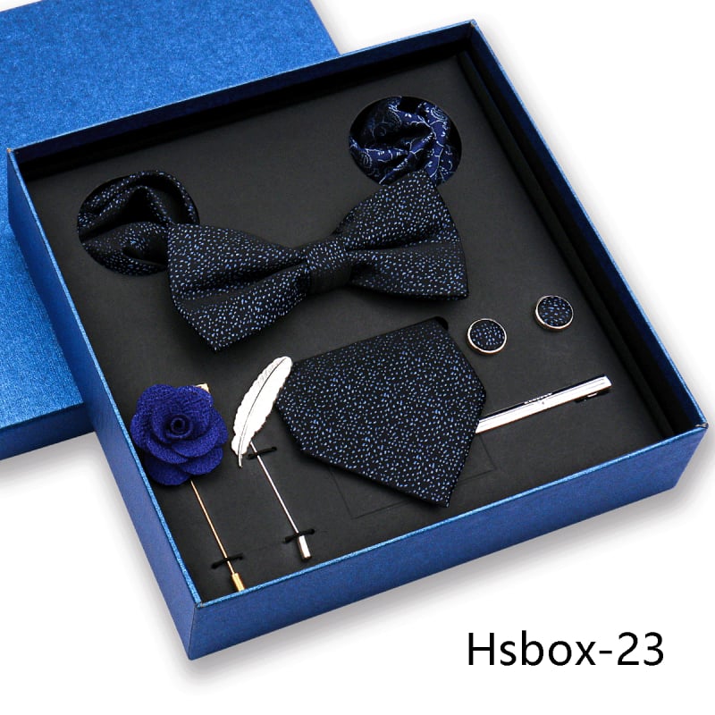 Σετ 8 τεμαχίων για άνδρες: γραβάτα, παπιγιόν, μαντήλι τσέπης, λουλούδι για πέτο; ζακάρ πολυεστέρας, στυλ βέλους, unisex.