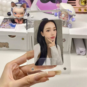 Caurspīdīgs akrila kartes turētājs un fotogrāfiju rāmis ar magnētisku displeju, DIY divpusēja uzglabāšana Polaroidiem