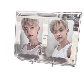 Caurspīdīgs akrila kartes turētājs un fotogrāfiju rāmis ar magnētisku displeju, DIY divpusēja uzglabāšana Polaroidiem