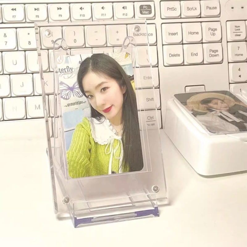 Caurspīdīgs akrila kartes turētājs un fotogrāfiju rāmis ar magnētisku displeju, DIY divpusēja uzglabāšana Polaroidiem