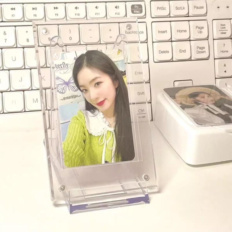 Caurspīdīgs akrila kartes turētājs un fotogrāfiju rāmis ar magnētisku displeju, DIY divpusēja uzglabāšana Polaroidiem