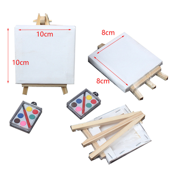 Koka kvadrāta mazs gleznošana rāmis ar statīvu bērniem – DIY akrila gleznošanai