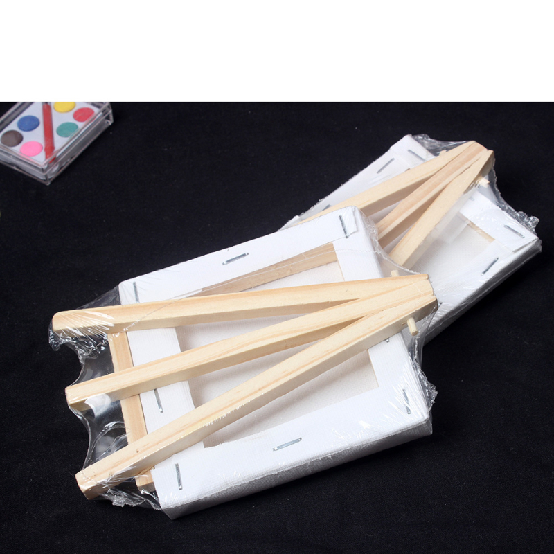 Koka kvadrāta mazs gleznošana rāmis ar statīvu bērniem – DIY akrila gleznošanai