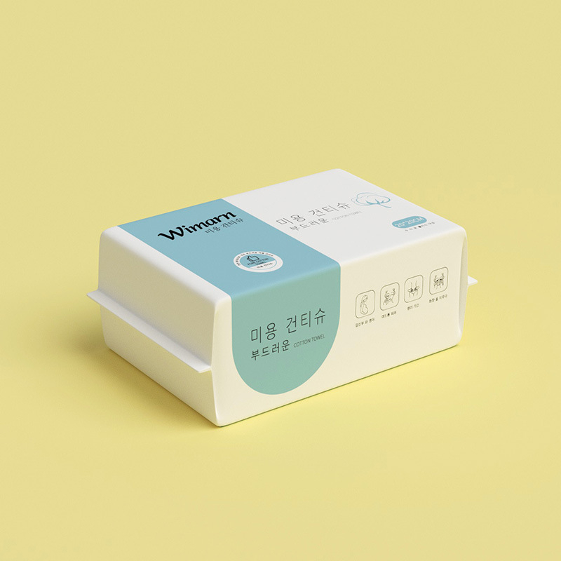 Μίας χρήσης παχύτερα μαντηλάκια καθαρισμού προσώπου, τύπου κρεμάστρας (ίνες βισκόζη· 100% φυτικές ίνες· επίπεδη ύφανση)