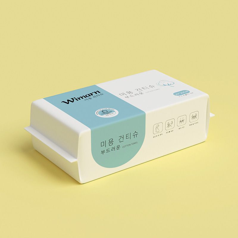 Μίας χρήσης παχύτερα μαντηλάκια καθαρισμού προσώπου, τύπου κρεμάστρας (ίνες βισκόζη· 100% φυτικές ίνες· επίπεδη ύφανση)