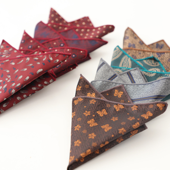 Ανδρικό επίσημο Jacquard μαντήλι τσέπης, φλοράλ μοτίβο, πολυεστερική ίνα, χειμώνας 2025