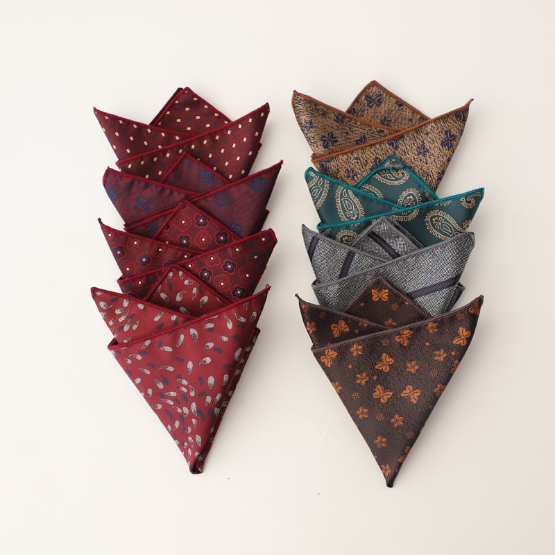 Ανδρικό επίσημο Jacquard μαντήλι τσέπης, φλοράλ μοτίβο, πολυεστερική ίνα, χειμώνας 2025