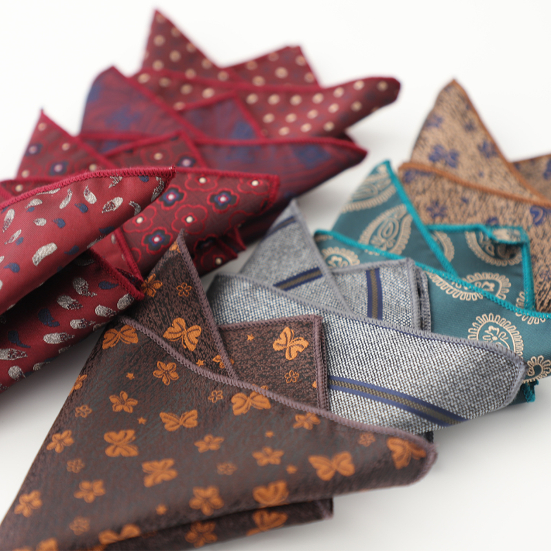 Ανδρικό επίσημο Jacquard μαντήλι τσέπης, φλοράλ μοτίβο, πολυεστερική ίνα, χειμώνας 2025