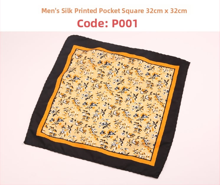 Μαντήλι τσέπης για άνδρες | Πολυεστερικό νήμα | Λουλουδάτο μοτίβο | Χαλαρό στυλ