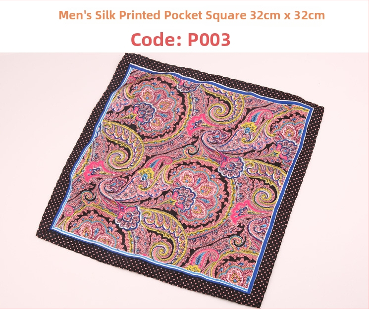 Μαντήλι τσέπης για άνδρες | Πολυεστερικό νήμα | Λουλουδάτο μοτίβο | Χαλαρό στυλ