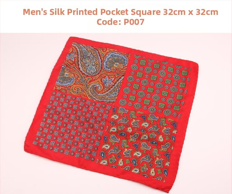 Μαντήλι τσέπης για άνδρες | Πολυεστερικό νήμα | Λουλουδάτο μοτίβο | Χαλαρό στυλ